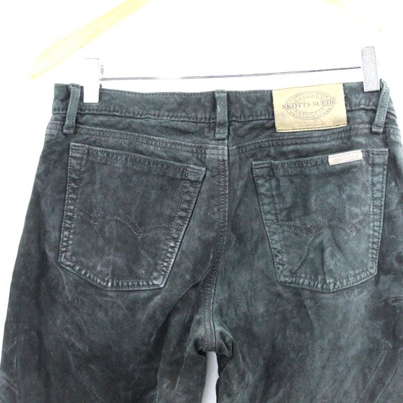 SCOTTS Washable Suede Women's Straight Leg Leather Pants Black Size M - Picture 4 of 6